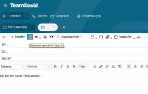 TobitDavid neuen Textbaustein anlegen und speichern